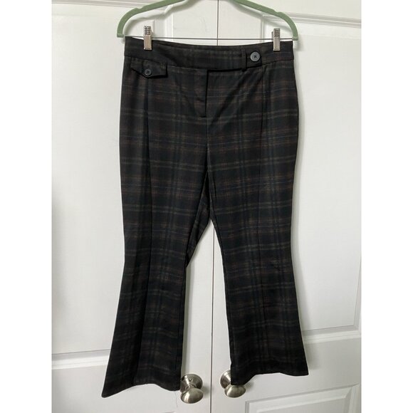 Laundry by Shelli Segal Pants Womens 8 Plaid Bootcut Cropped Fall Transitional - Picture 1 of 7